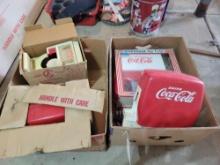 4 Coca-Cola vintage toy dispensers, 3 with original boxes