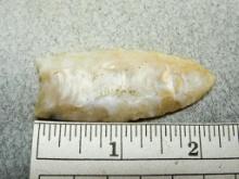 Paleo Fluted Point - 2 in. - Tan & White Flint