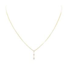 0.25 ctw Past, Present, Future Diamond Three Stone Pendant with Chain - 14KT Yel