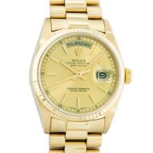 Rolex Mens 18K Yellow Gold Champagne Index Day Date President 36MM