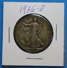 1936-D Walking Liberty Silver Half Dollar