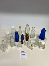Antique small glass bottles
