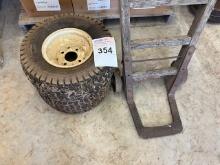 (2)tires and antique dolly