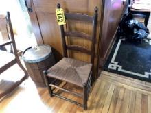 LADDER-BACK DINING CHAIR W/ RUSH SEAT