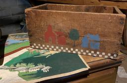 Wooden Chest, Wooden Box with House, Gentleman's Helper