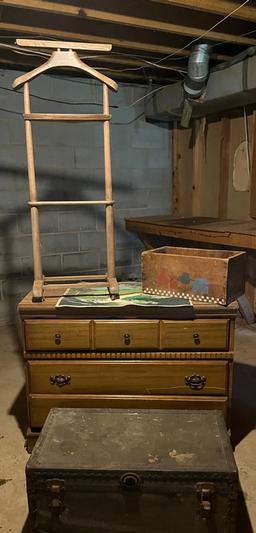 Wooden Chest, Wooden Box with House, Gentleman's Helper