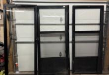 Lot Of 3 Black Used Storm Doors