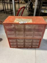 Union Model P-12 Stackmaster Storage Cabinets - Orange & Clear