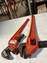 Ridge 24" Side Pipe Wrench & 24" Angle Pipe Wrench Heavy Duty