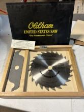 Oldham United Sate Saw 2- 10"arbor 1/8" To 13/16" & 3 Side Blade