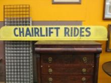 Bold Yellow & Blue ?Chairlift Rides? Sign