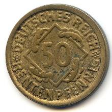 Germany/Weimar 1924 50 rentenpfennig VF