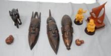 Nine Carved Wood Pieces