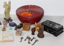 Wonderful Collection of Stone and Metal Figures and Other Natural Material Collectibles