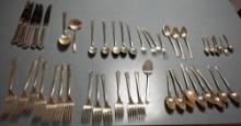 Forty Eight Pieces of Heirloom Damask Rose Sterling Flatware!