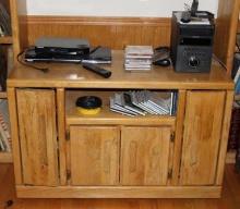 Rolling TV Stand with Electronics and Media