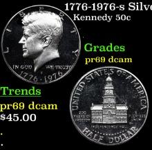 Proof 1776-1976-s Silver Kennedy Half Dollar 50c Grades GEM++ Proof Deep Cameo
